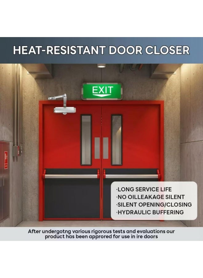 Arabest قفل باب أوتوماتيكي ثقيل، قفل باب هيدروليكي ذاتي الإغلاق، إغلاق ناعم بدون صدمة، ألمنيوم مقاوم للصدأ، سهل التركيب DIY، يناسب أبواب بوزن 88-143 رطل وطول 23-43 بوصة، للاستخدام المنزلي والتجاري - Image 4